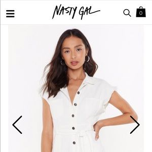 Nasty Gal White Denim Romper